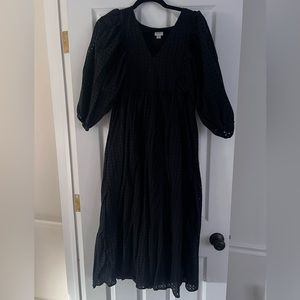 Women’s Black Eyelet Dress ft. puff sleeves
